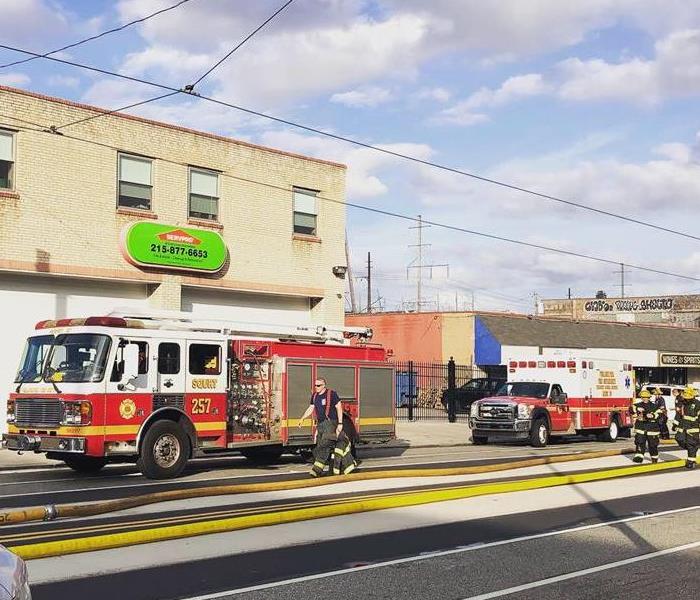 Fire around the corner means firefighters use SERVPRO's sidewalk